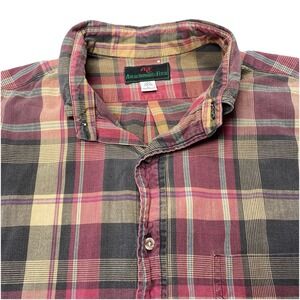 80s Abercrombie Fitch Shirt L Mens L/S Button Down Red Plaid USA Retro Grunge